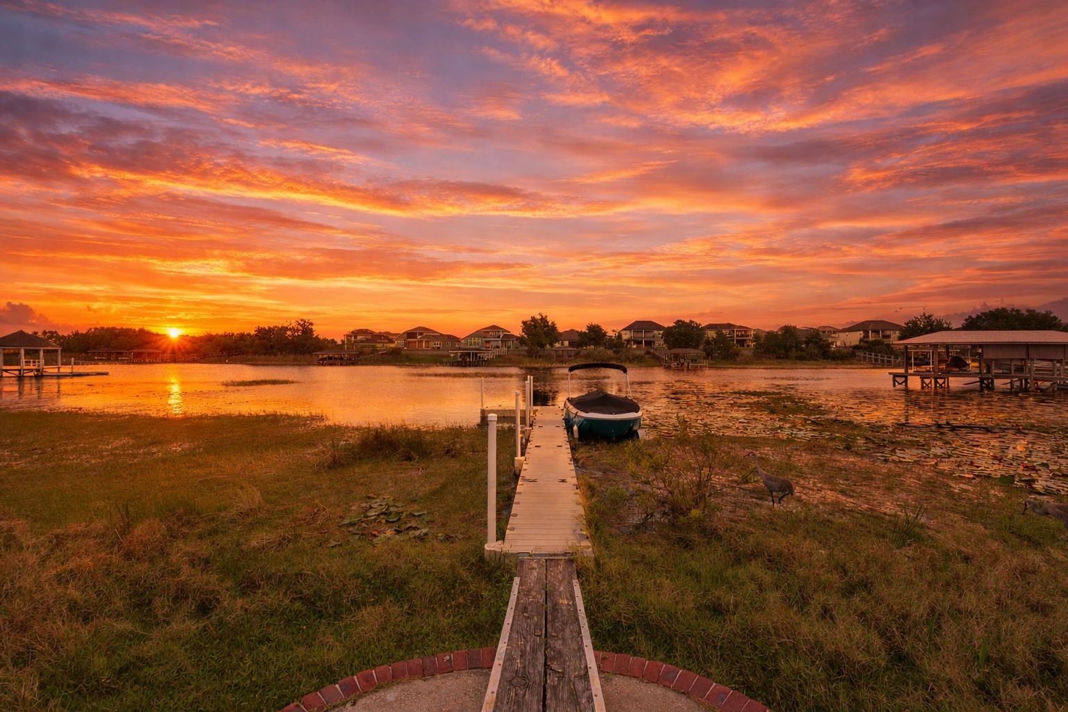 Lake Frontage w/ floating dock