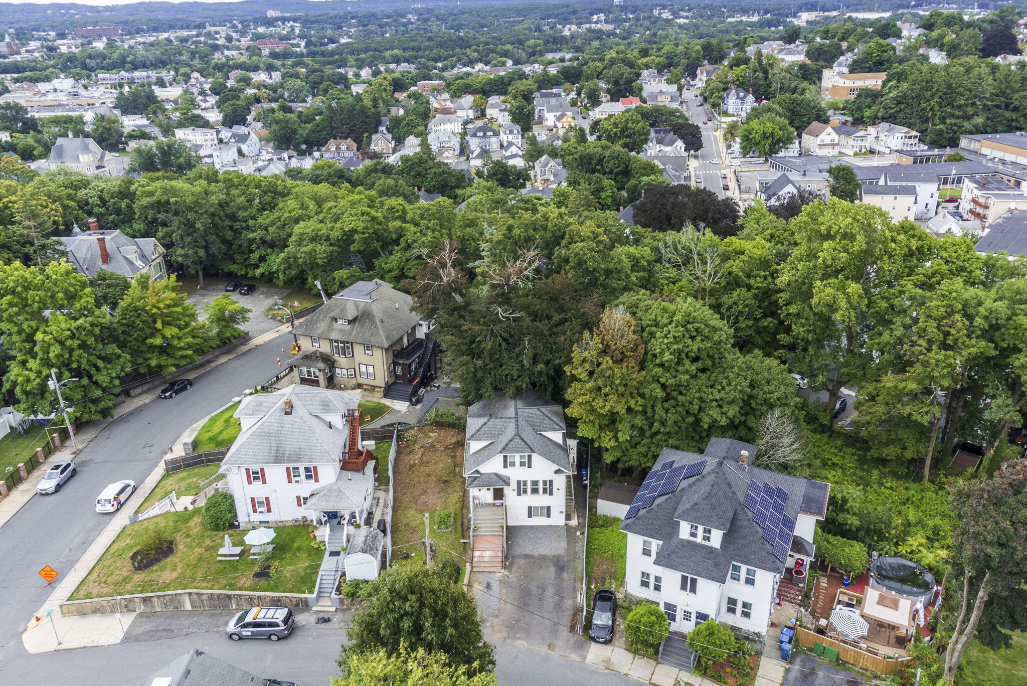 Close-up Aerial of Property and Surroundings