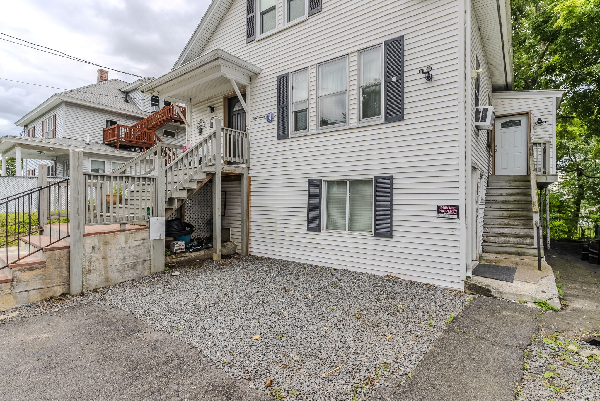 Gravel Driveway and Side Entrance