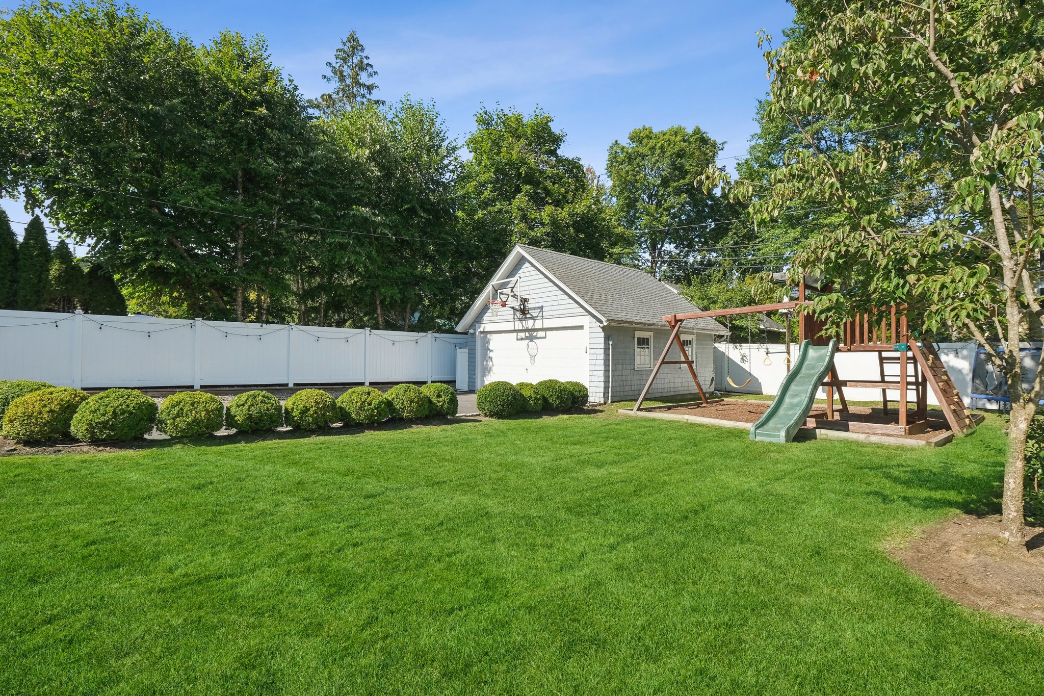 An almost fully fenced-in backyard - perfect for pups, parties, and privacy, with room to make it fully yours.