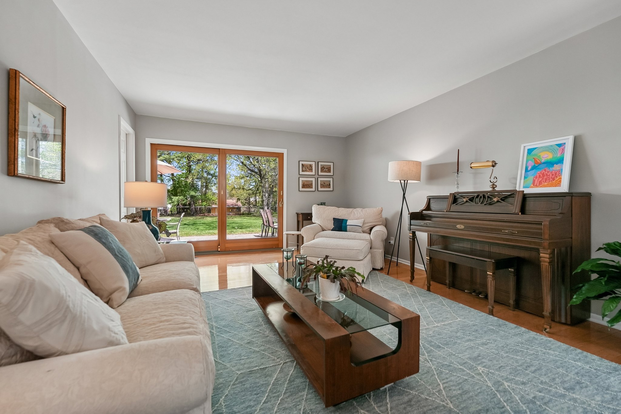 Living Room with sliders to the patio