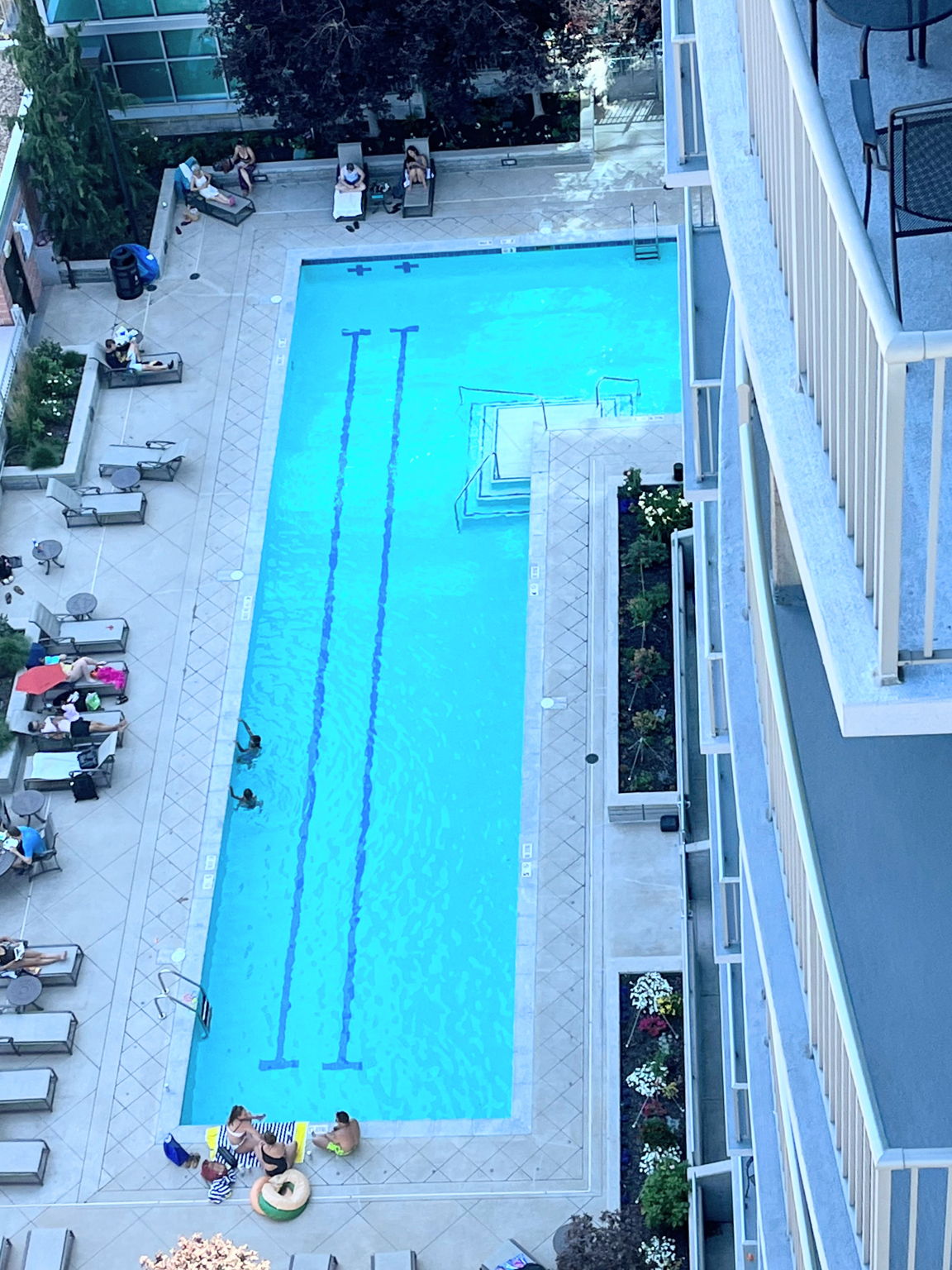 Full size pool visible from balcony