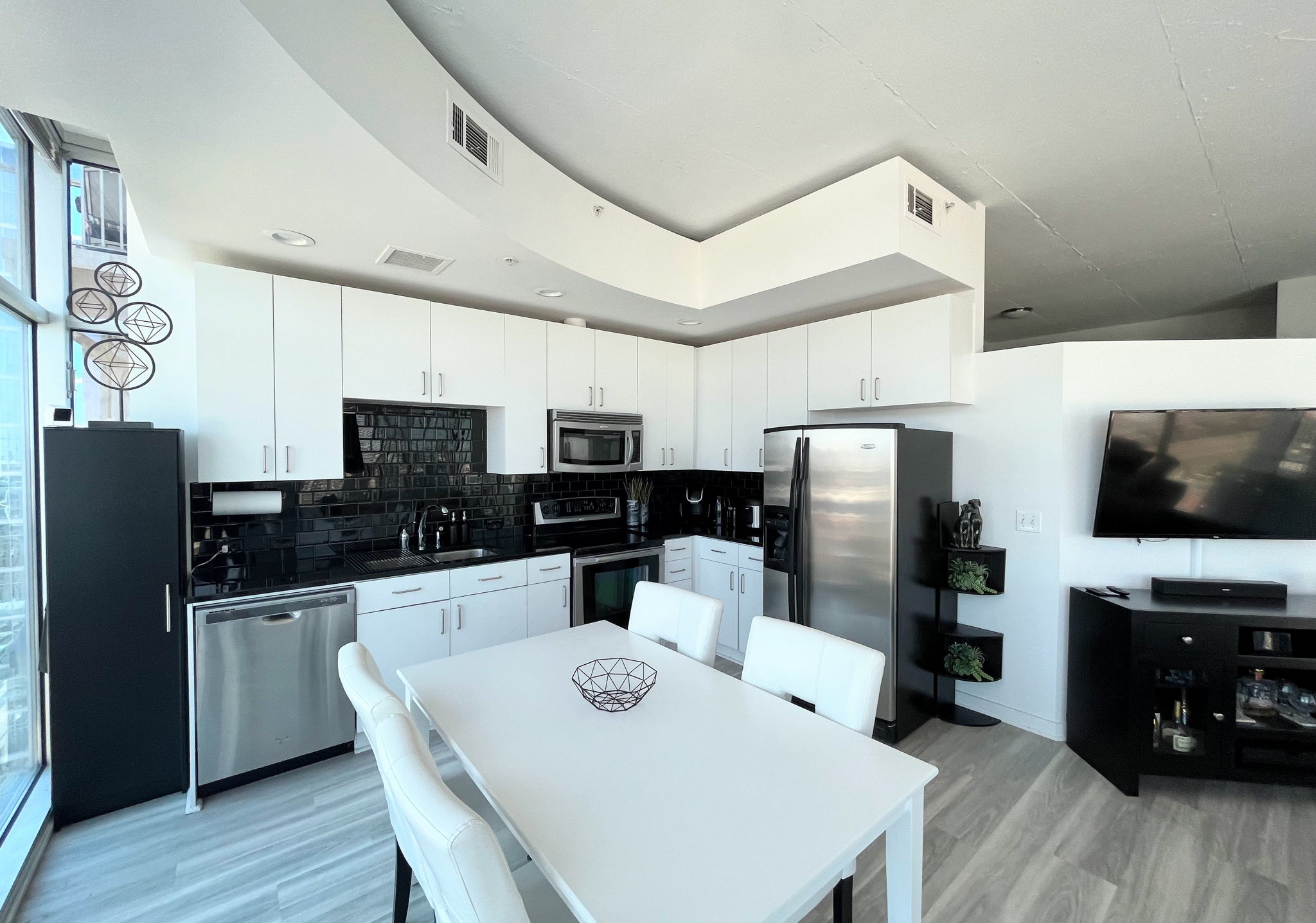 Bright White cabinets and walls and ceiling