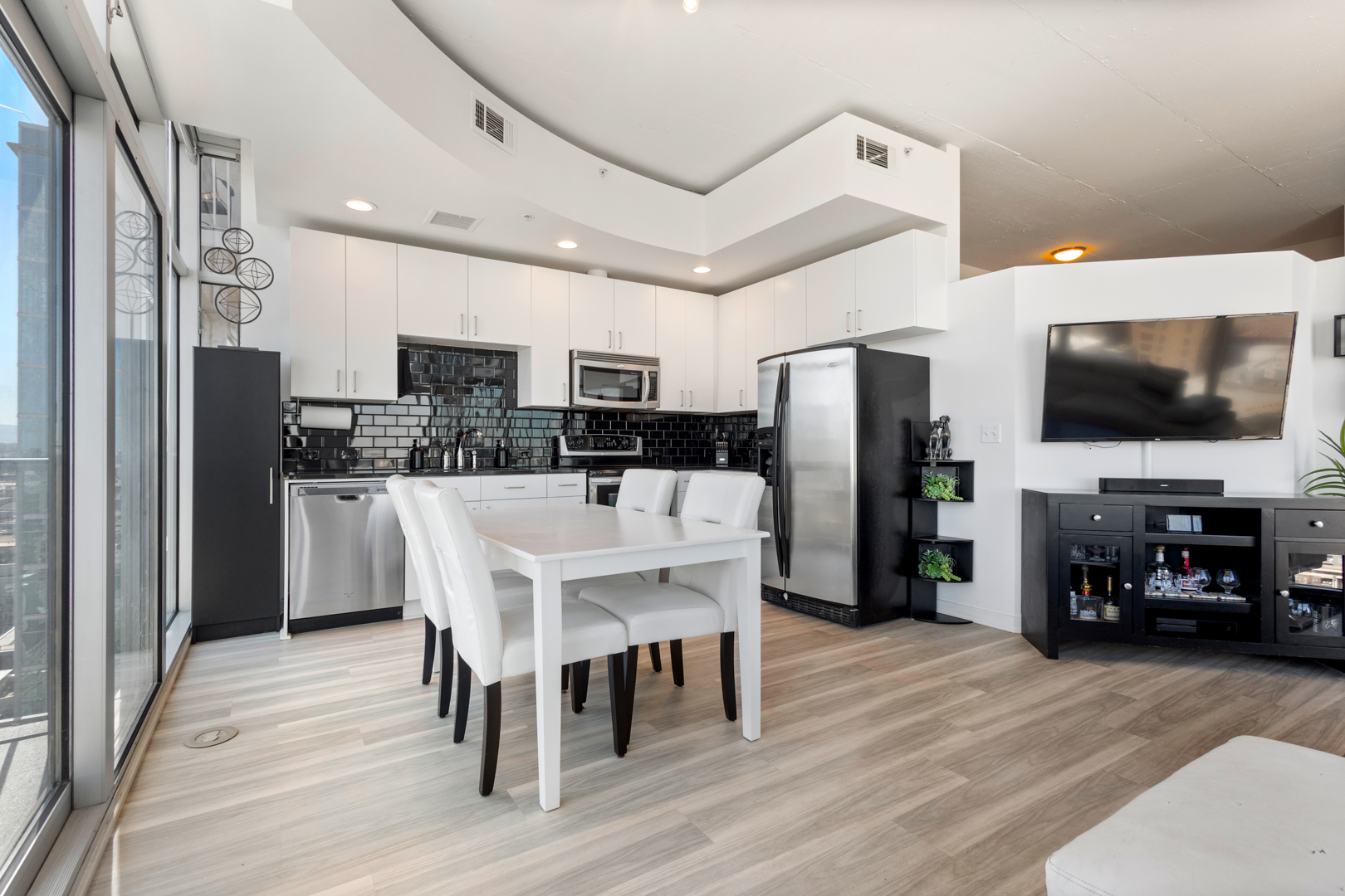 Dining space in open floor plan