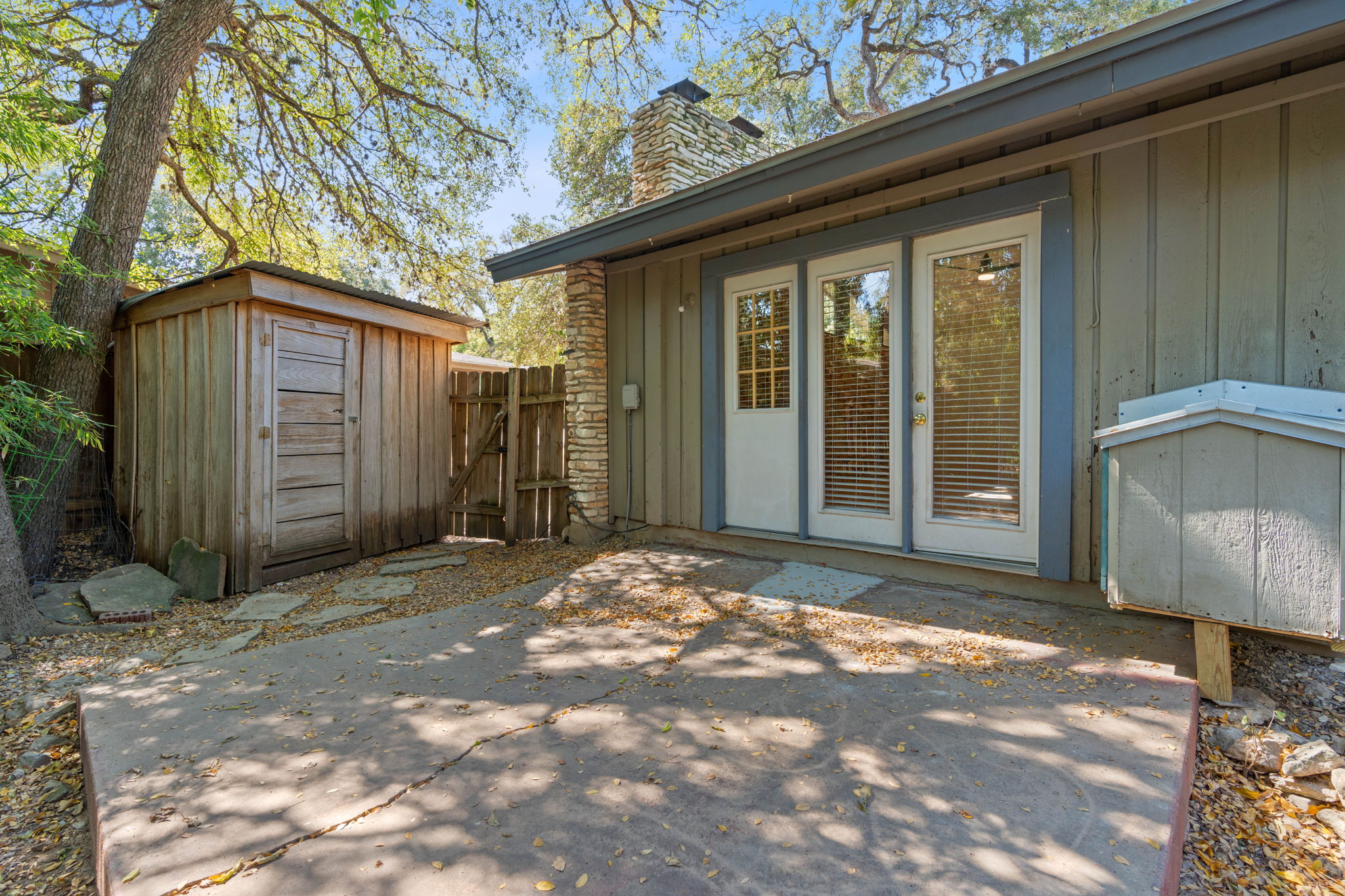 Unit B Back Patio and Storage Shed