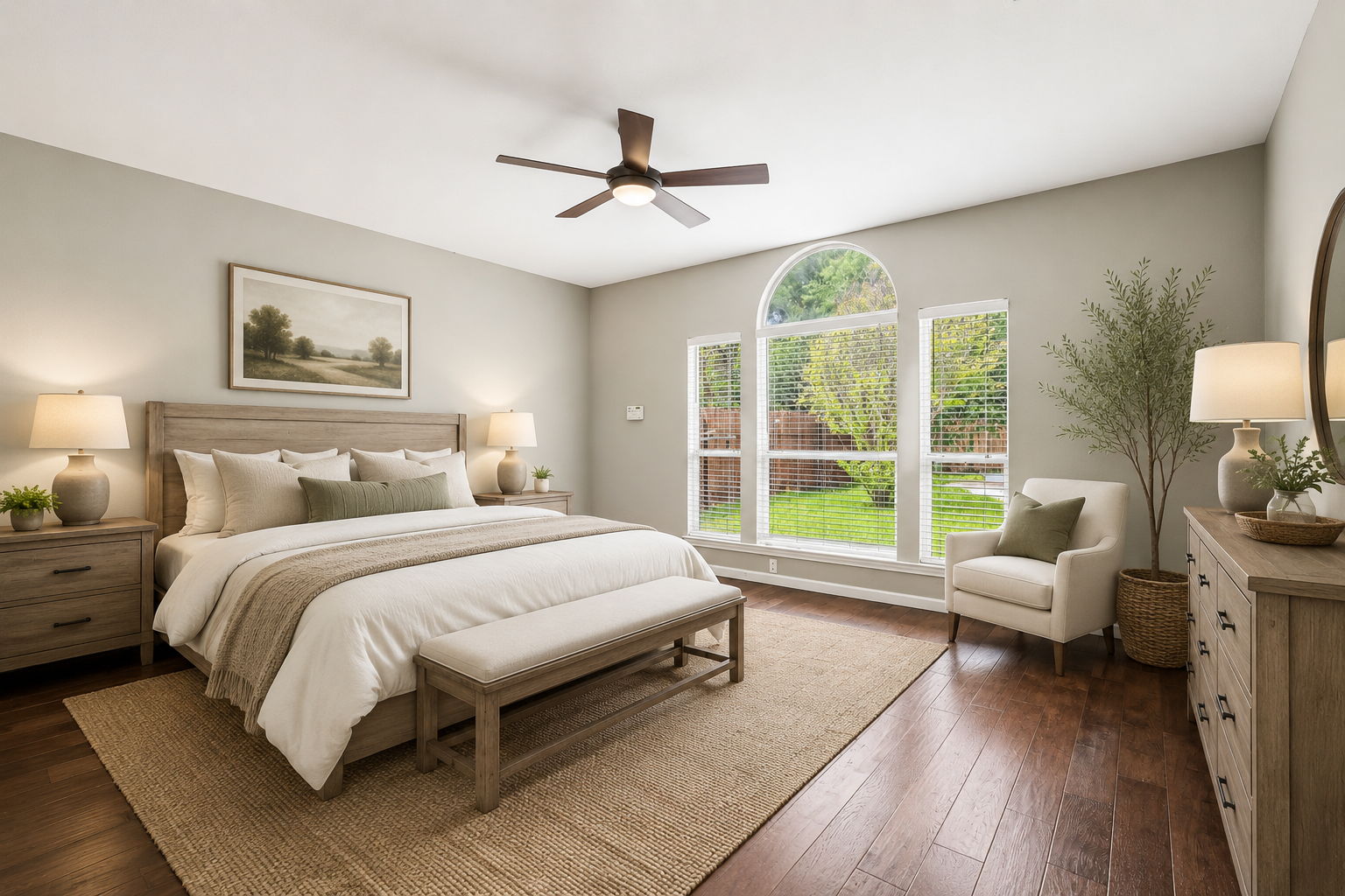 Cozy modern farmhouse bedroom retreat