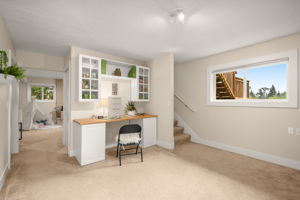 Dedicated office creates a quiet work-from-home space.