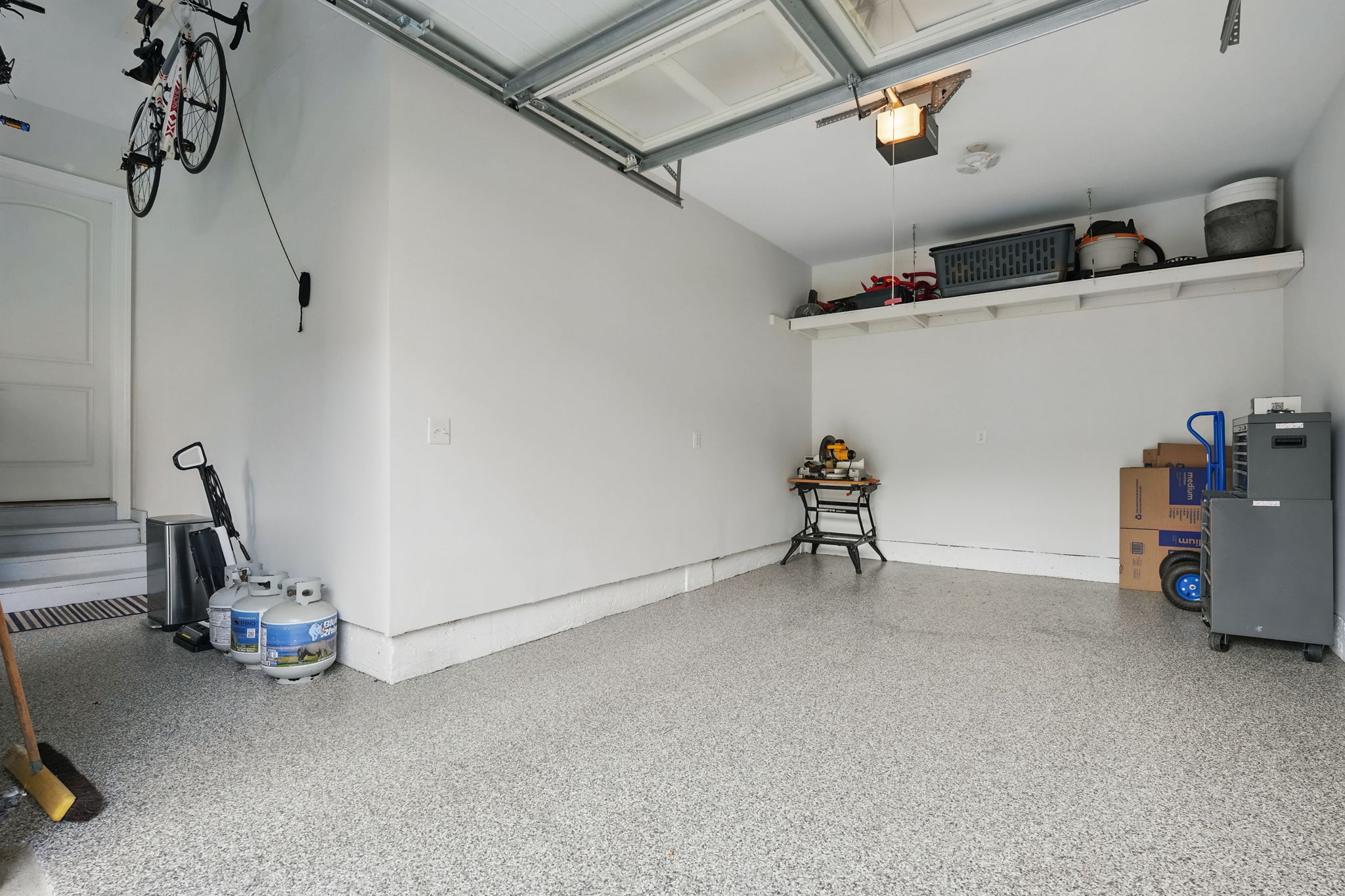 Access the 1-car garage from INSIDE