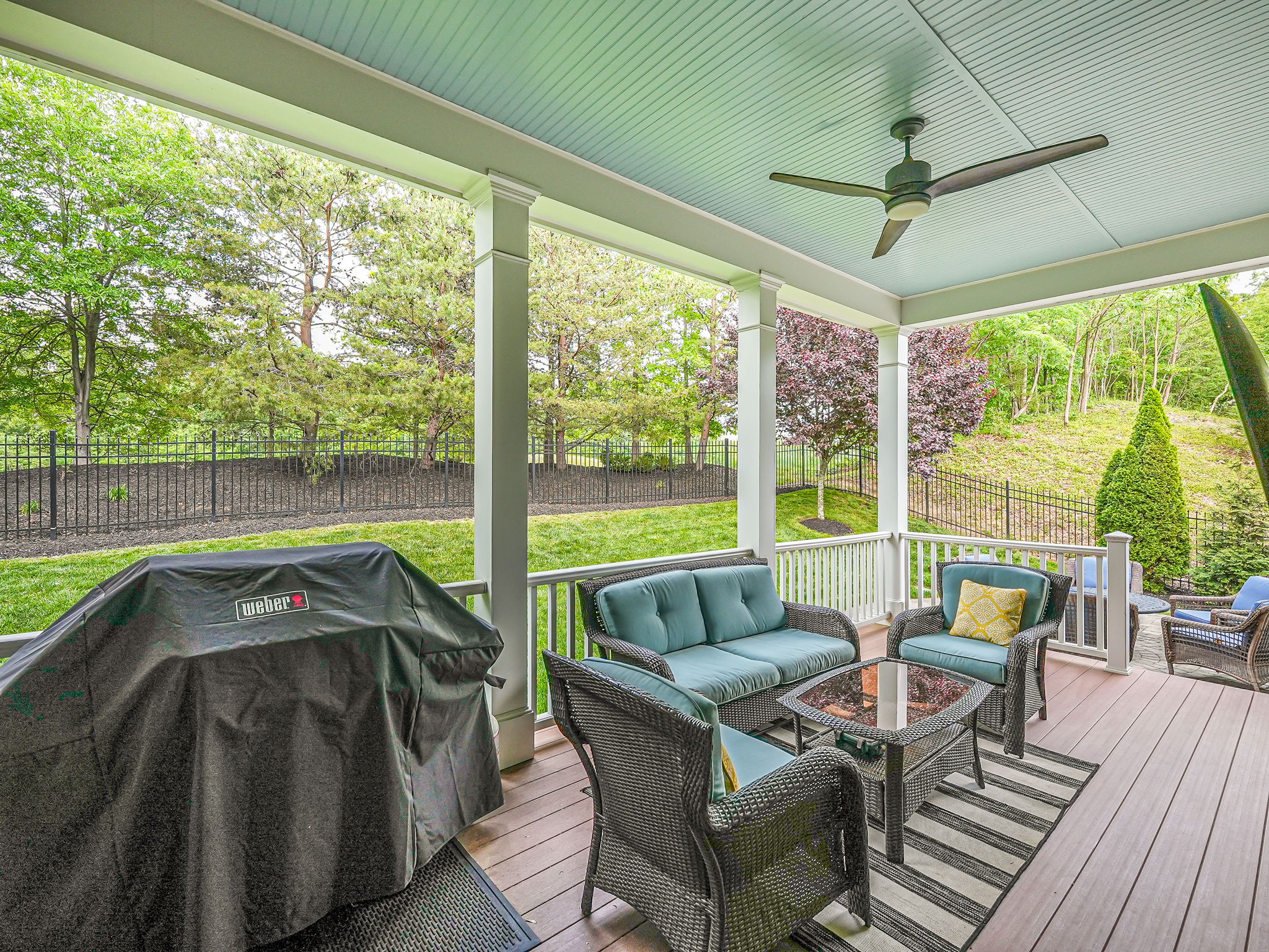 Grill right outside the kitchen