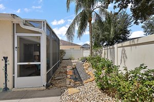 Rear Stoned Yard with Water Feature