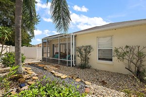 Rear Stoned Yard with Water Feature