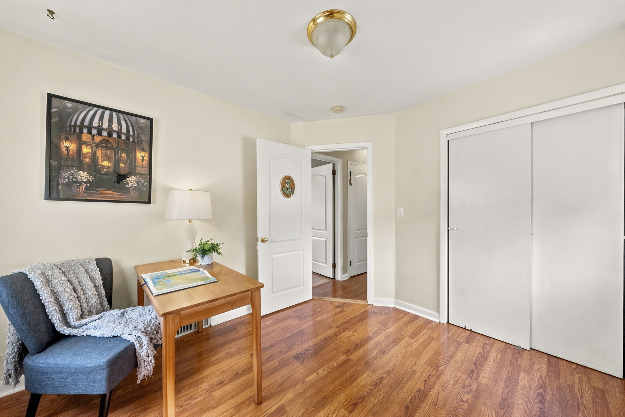 Bedroom #2 with beautiful HW floors-First Floor-All four bedrooms are comfortably sized with great closet space.