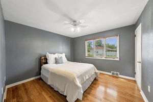 Bedroom #1 with beautiful HW floors-First Floor-All four bedrooms are comfortably sized with great closet space.