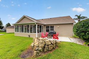 Rear Patio with Waterfall Feature
