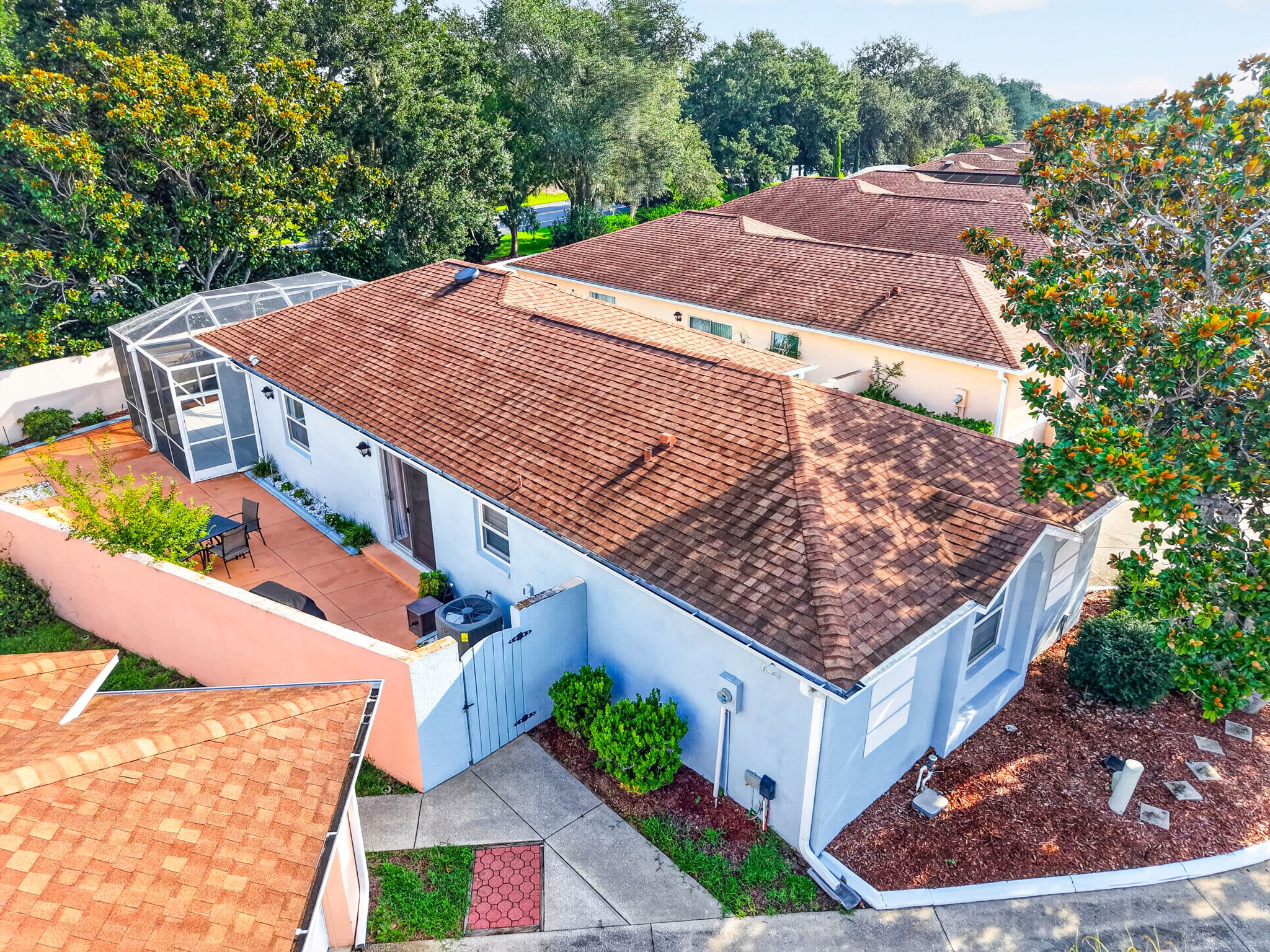 Aerial Side Elevation with PRIVATE Courtyard and ROOM FOR A POOL!