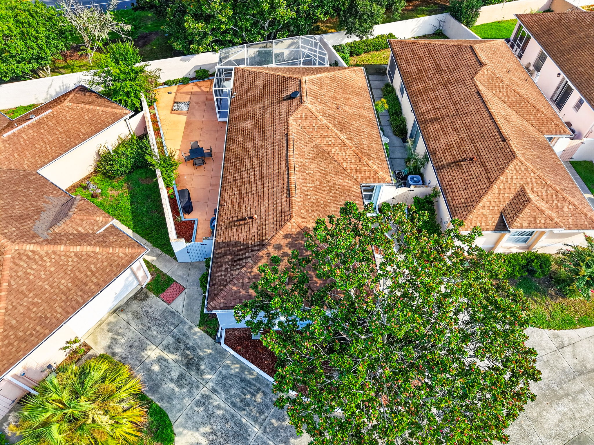 Aerial Front Elevation with PRIVATE Courtyard and ROOM FOR A POOL!
