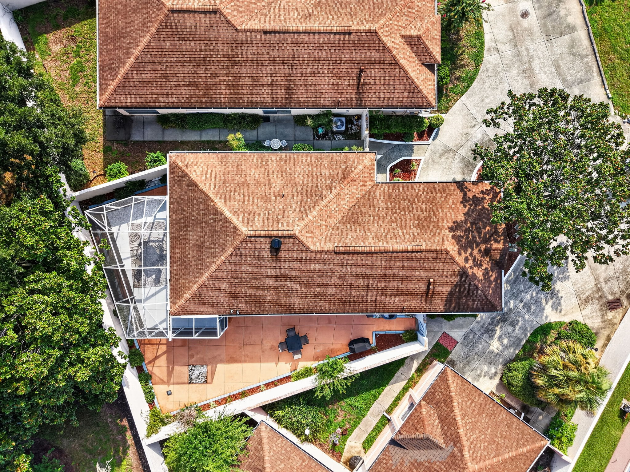 Aerial Side Elevation with PRIVATE Courtyard and ROOM FOR A POOL!