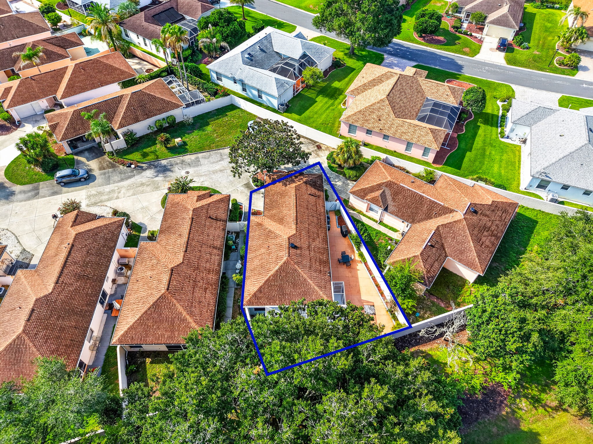 Aerial Rear Elevation with Property Lines