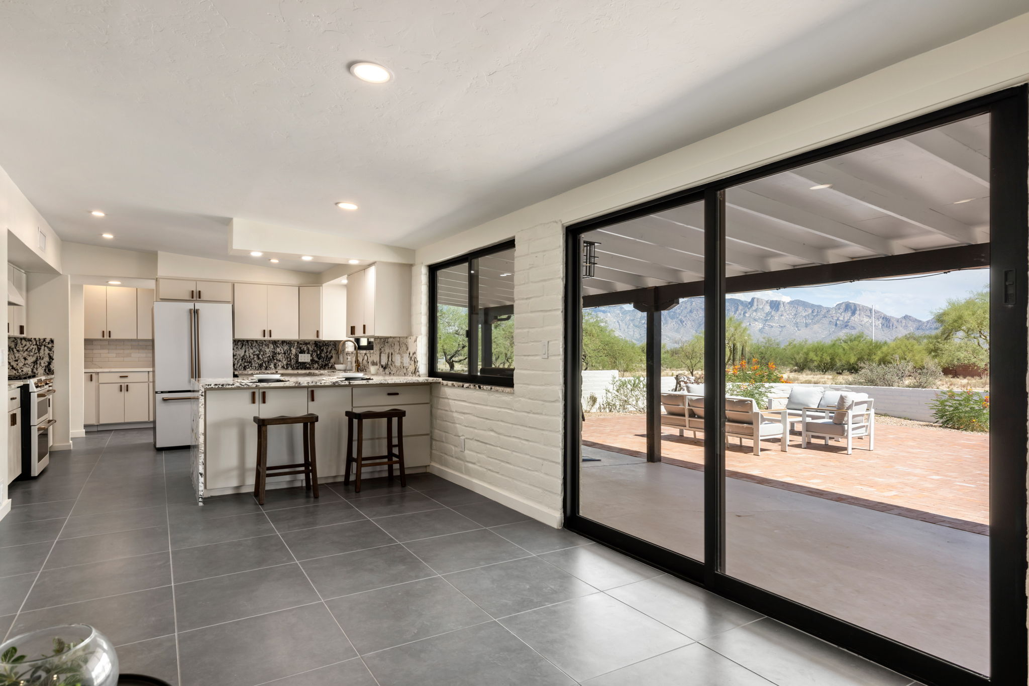 Open Kitchen Flows to Back Patio