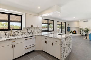 New Granite Counters with a Waterfall Edge