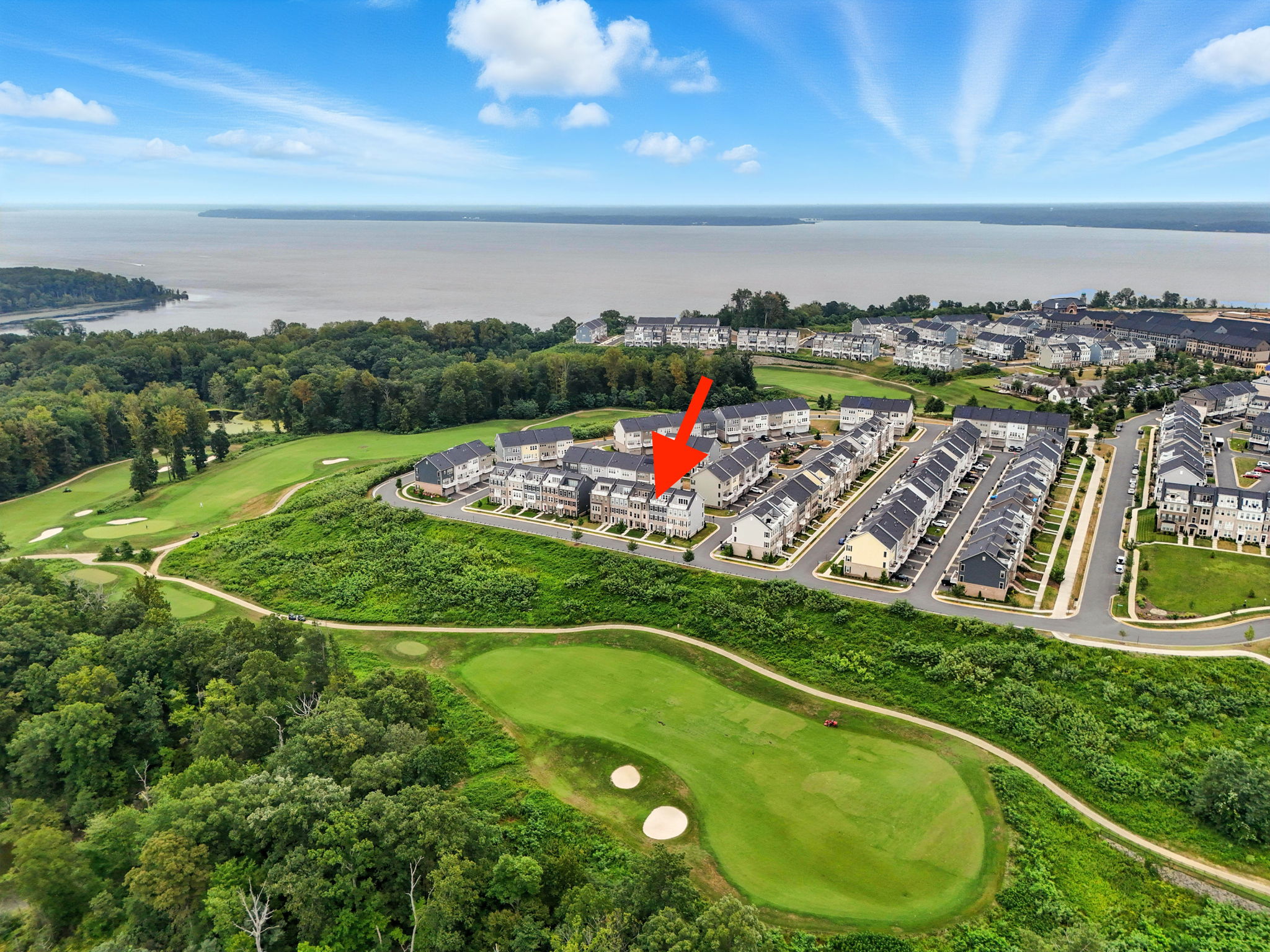 with panoramic view of the 18th hole