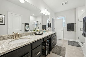 Dual Sink Vanity Hall Bathroom