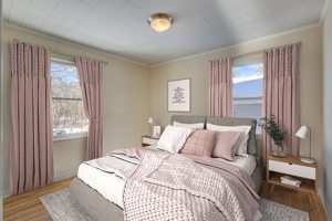 Virtually staged main floor bedroom