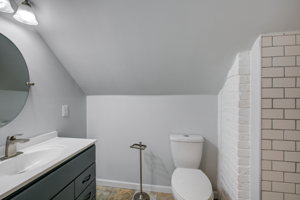 3/4 Owners suite bathroom with heated tile floors