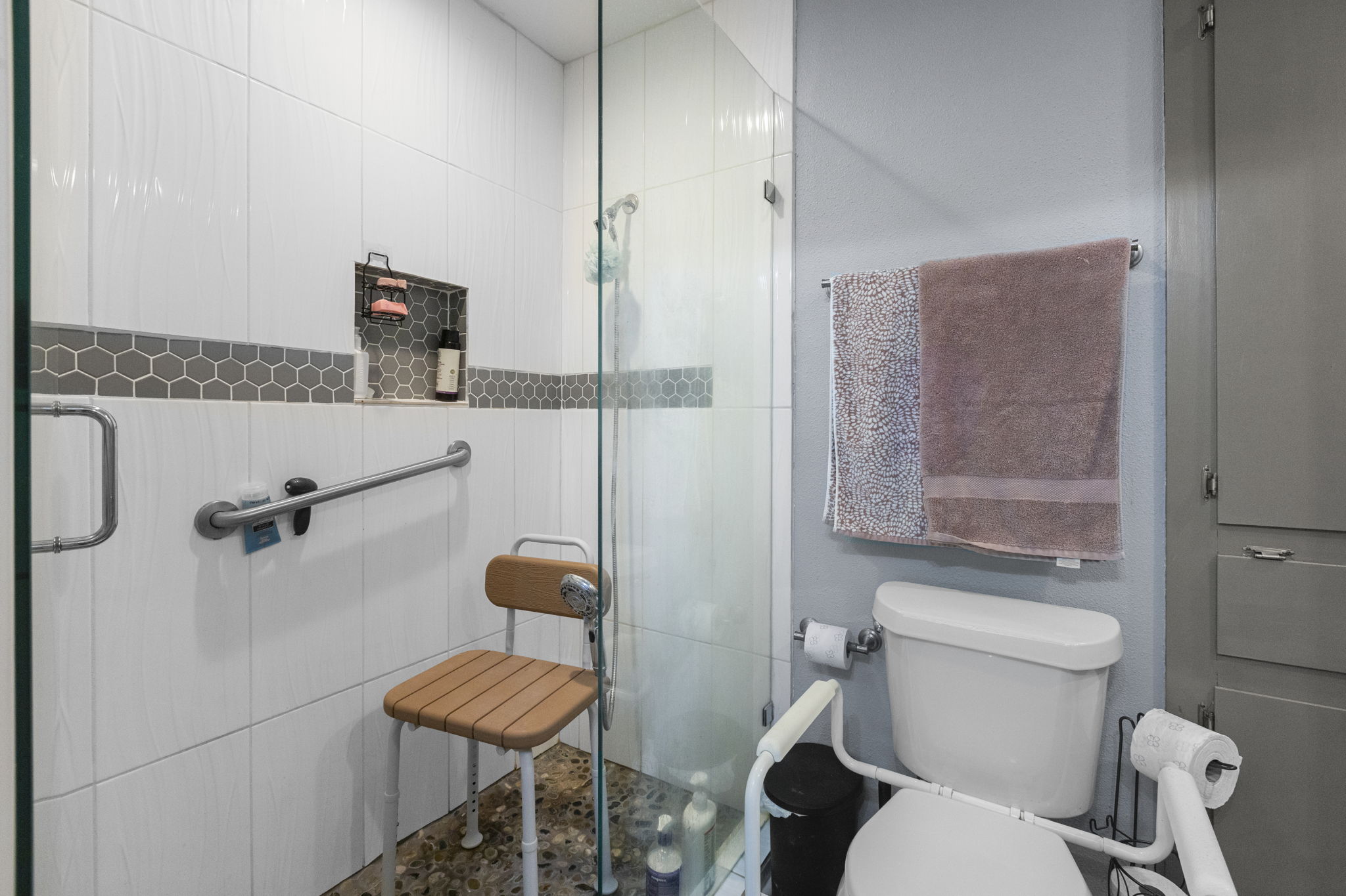 Primary walk-in shower