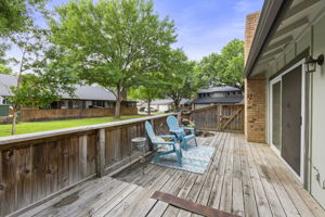 Fenced patio area