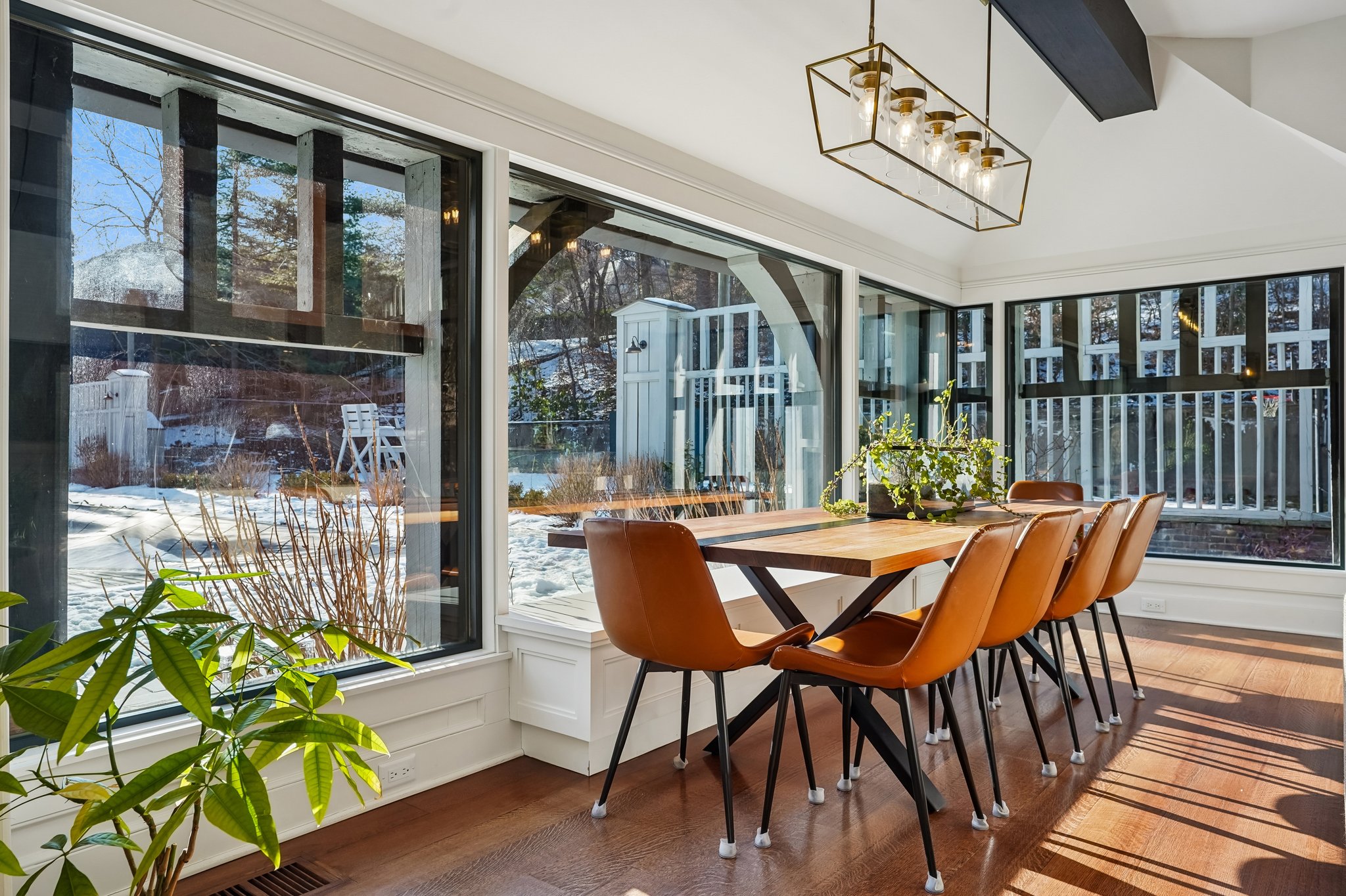 Sunlit Kitchen Dining Area with views of the pool