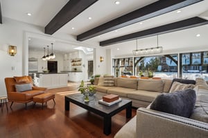 Expansive Family Room overlooks Courtyard