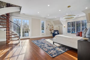 Primary Bedroom w/ spiral stairs to loft