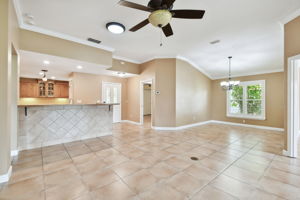 Living Room/Dining Room/Kitchen/Hallway to Guest Bedroom