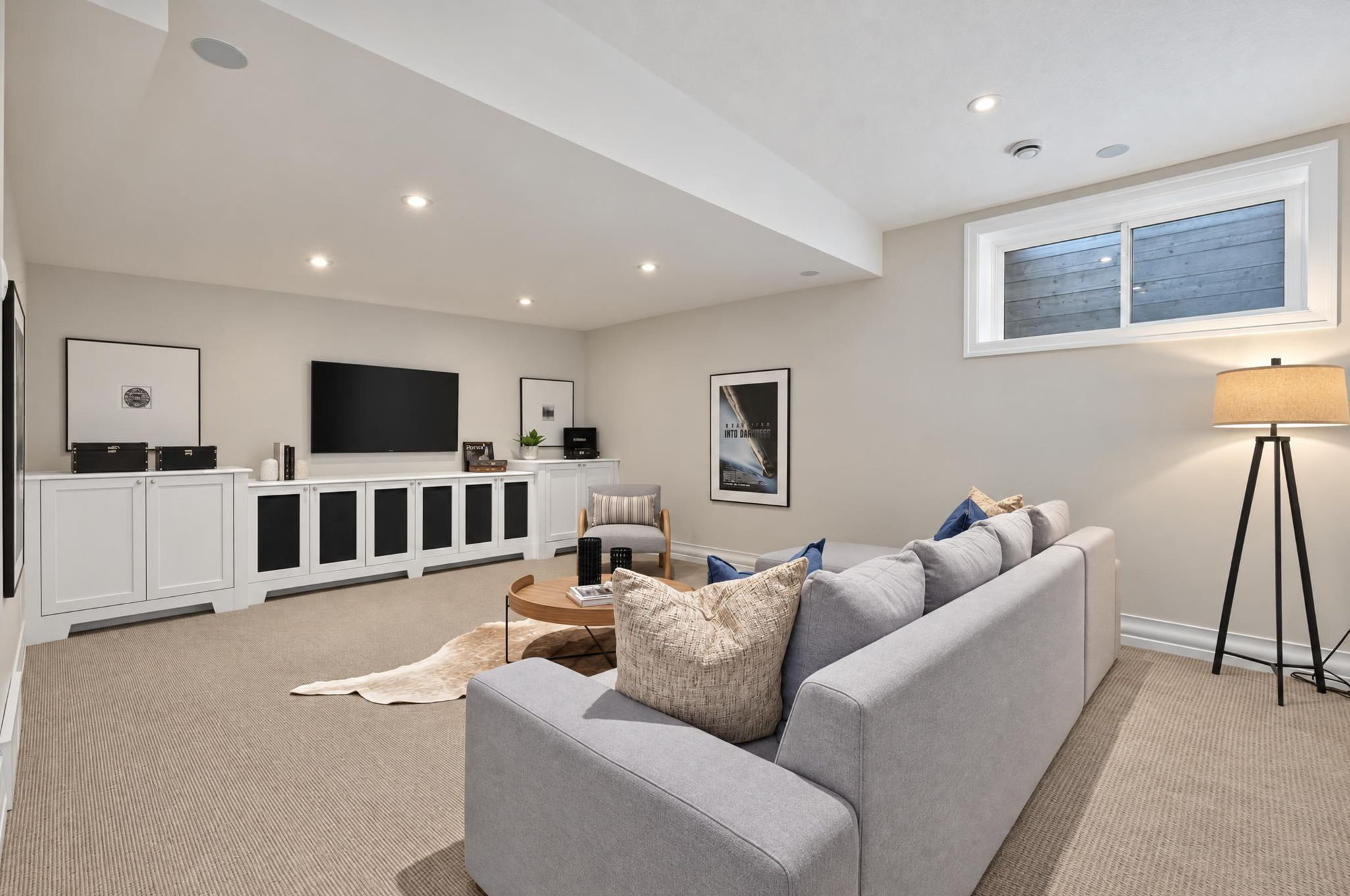 Finished lower-level recreation room