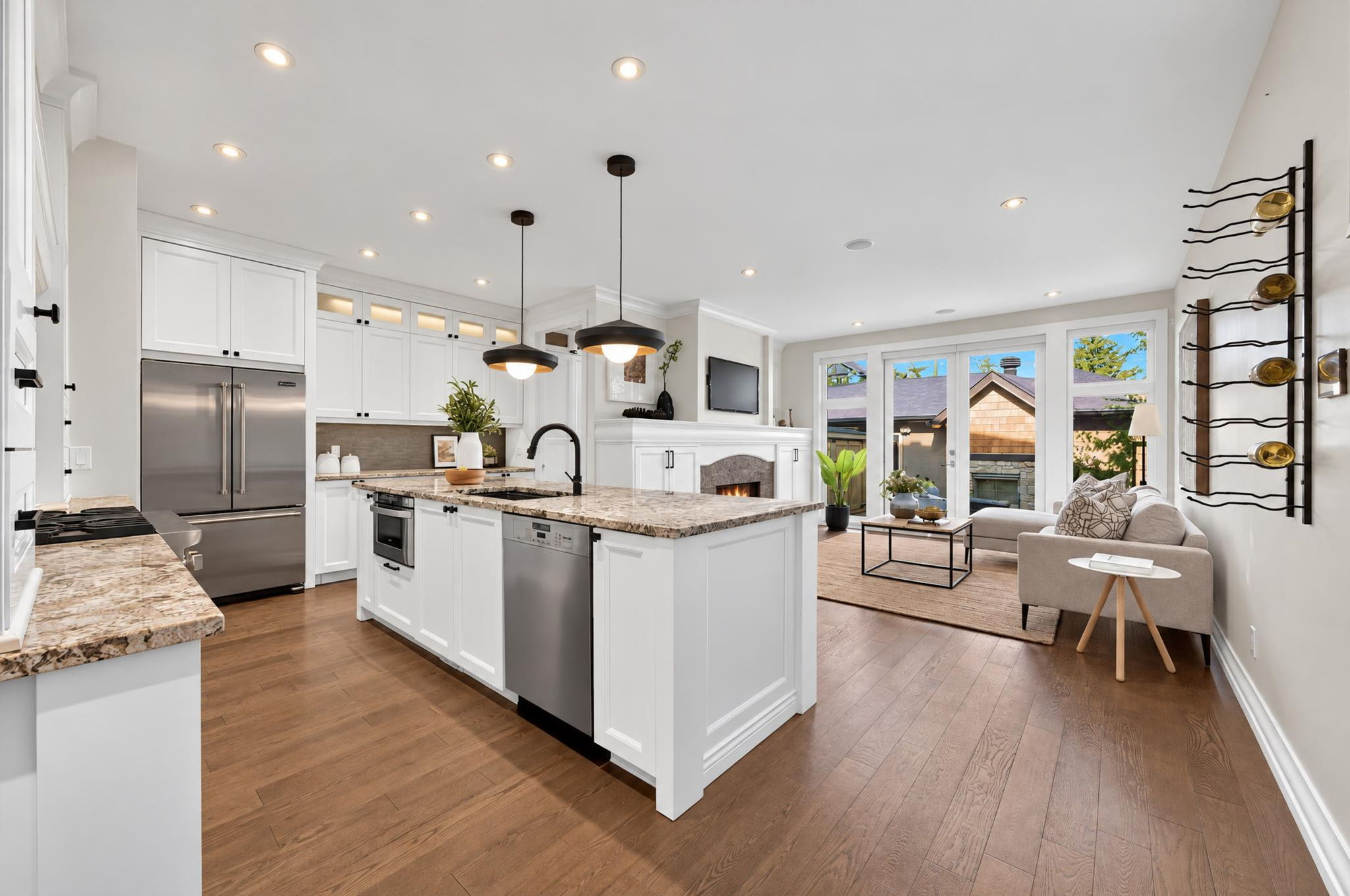 1732 49 Avenue SW, kitchen with an oversized granite island