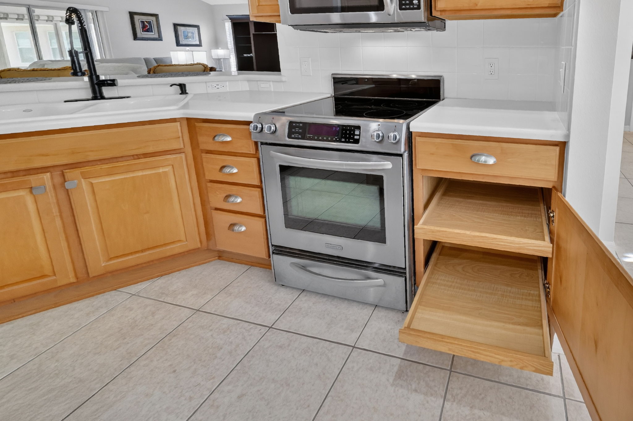 Kitchen with Roll-Out Shelving