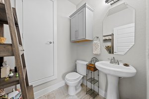 Half bath on the upper level.