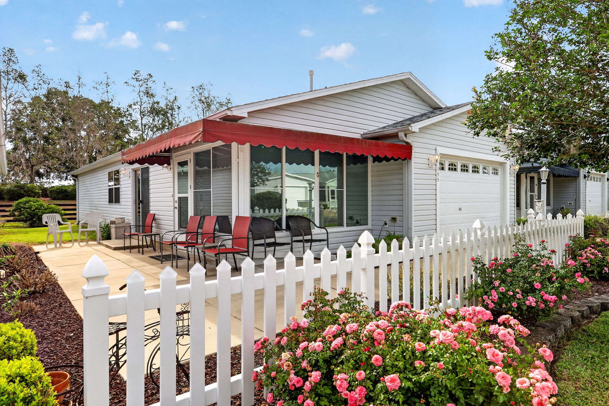 Front Elevation with Front and Side Patios