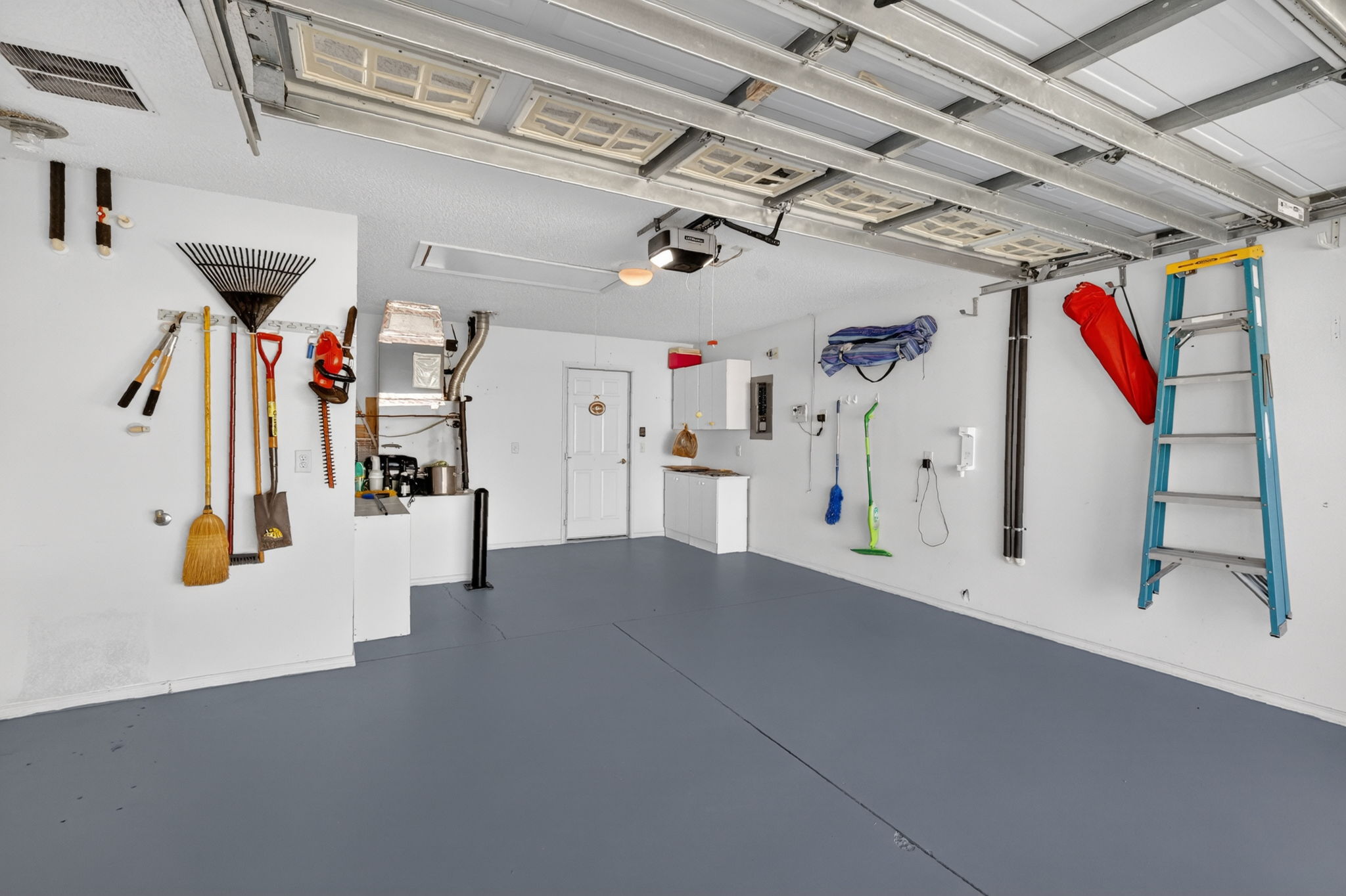 Garage with Newly Painted Floor