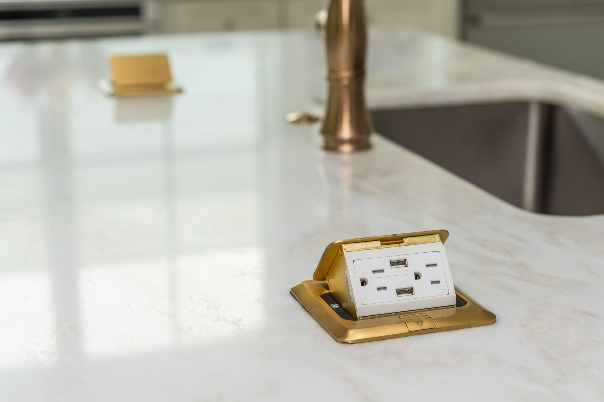 Custom Built in Outlets on Kitchen Island