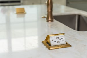 Custom Built in Outlets on Kitchen Island