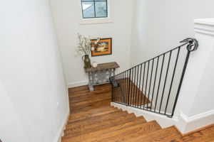 Custom Iron Railing onto Large Stairs Landing