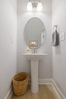 Powder room on the main level of the kitchen.