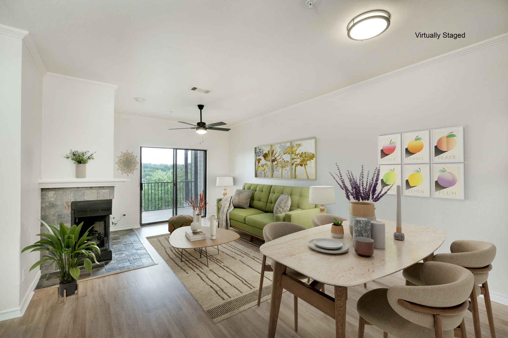 Living/Dining Virtually Staged
