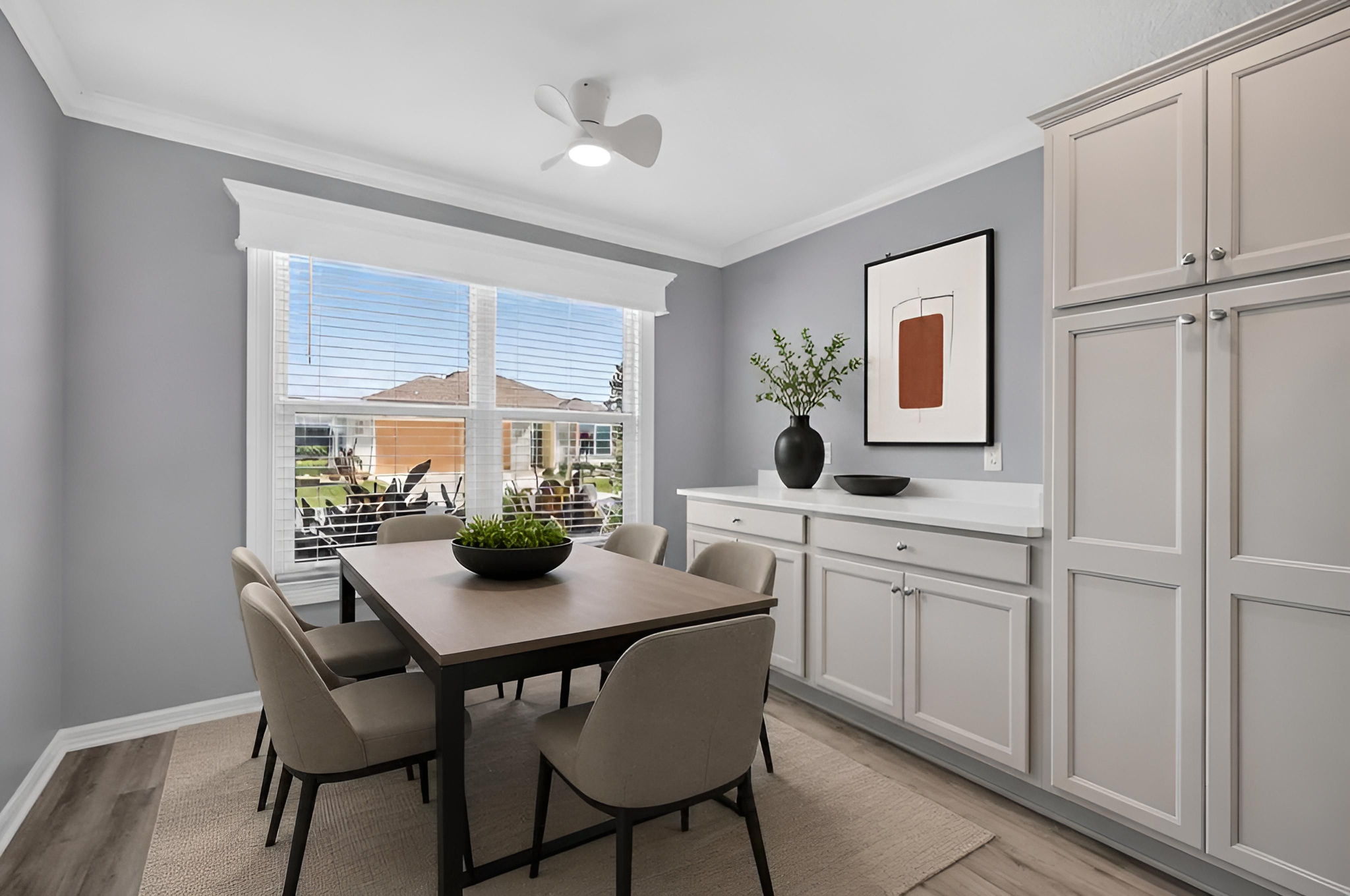 Kitchen and Dinette with Extended Cabinetry-Virtually Staged