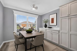 Kitchen and Dinette with Extended Cabinetry-Virtually Staged