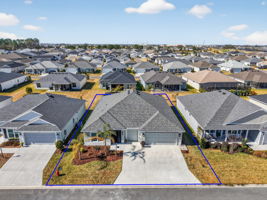 Aerial Front Elevation with Property Lines