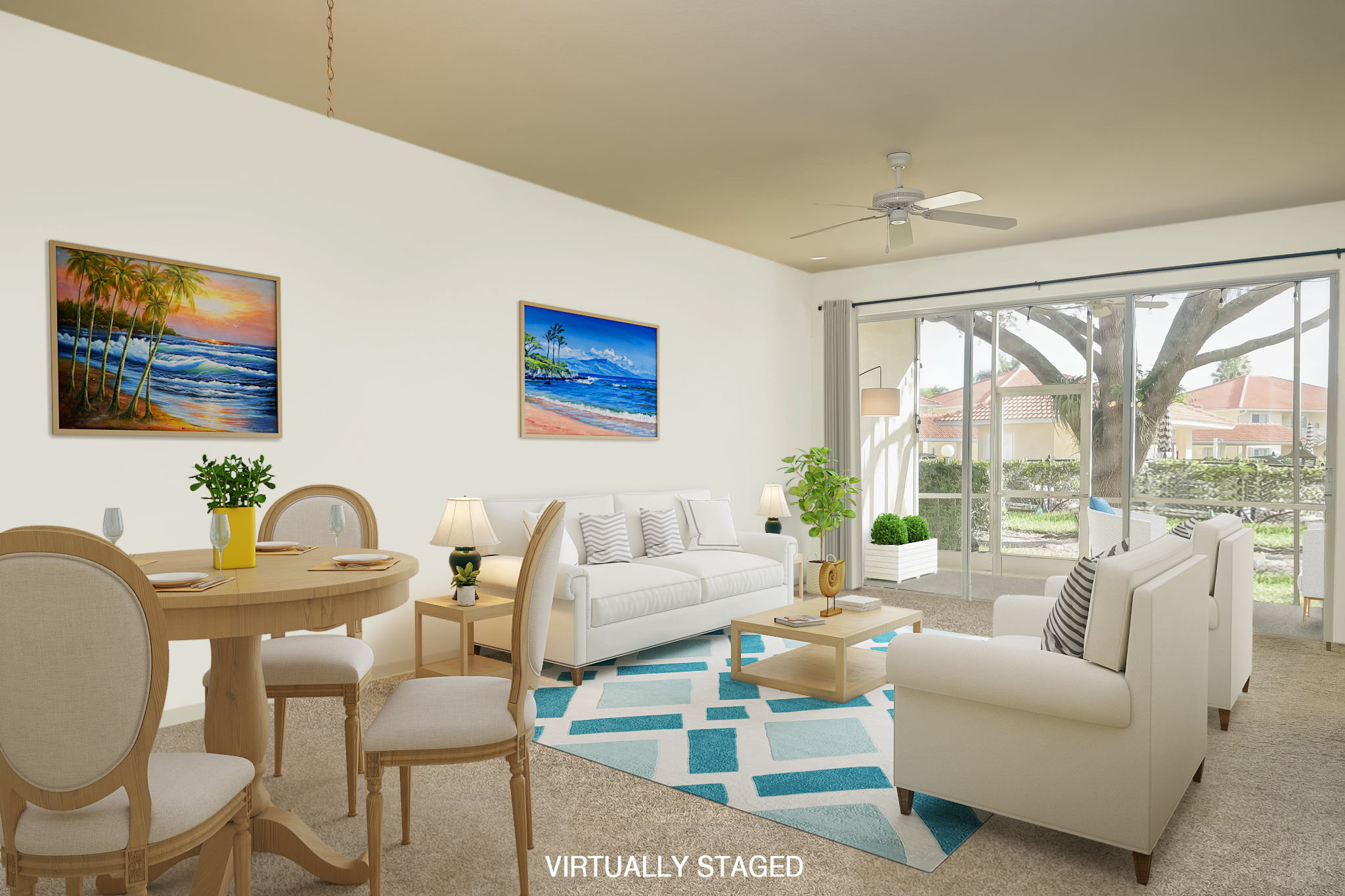 Virtually staged to show lighter furniture