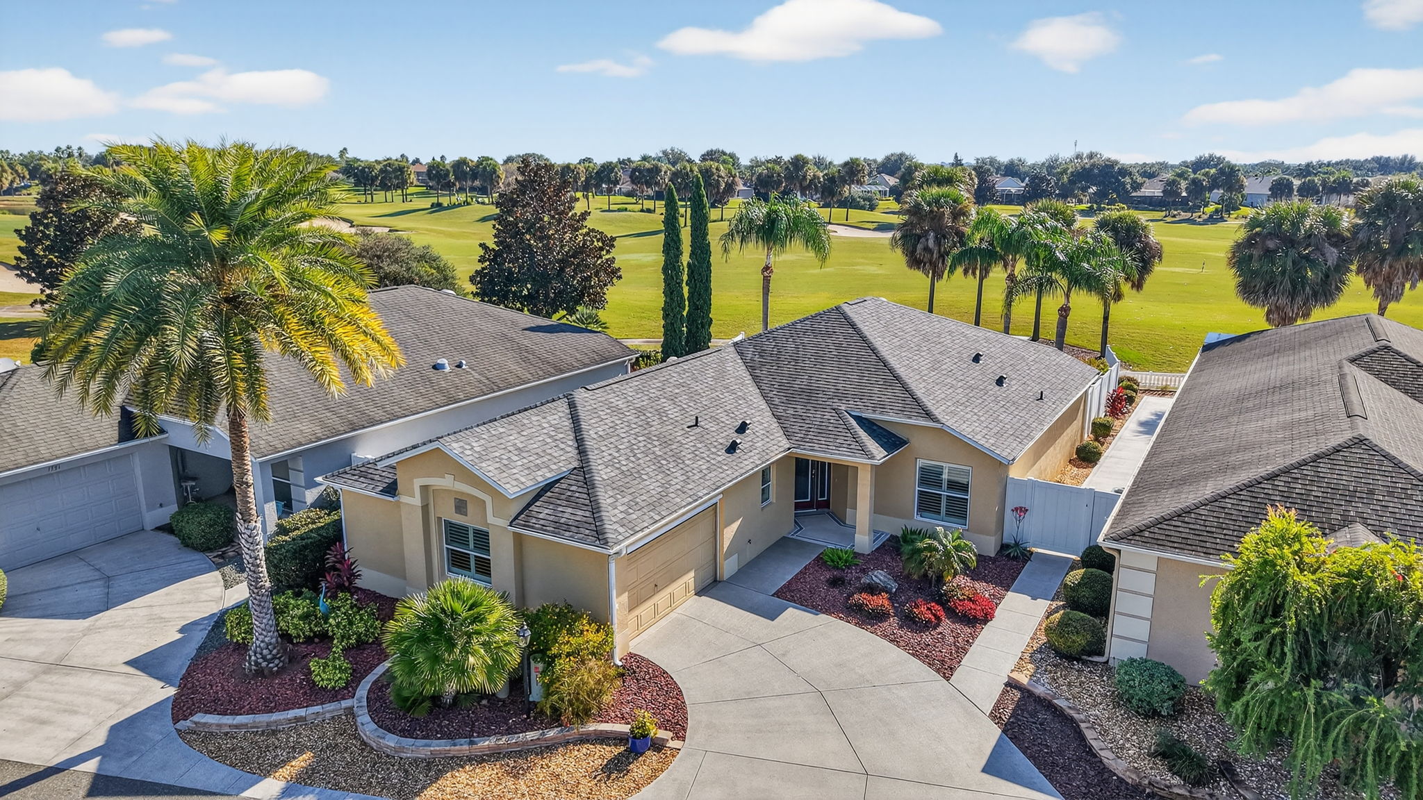 Aerial Front Elevation with Golf Front Views